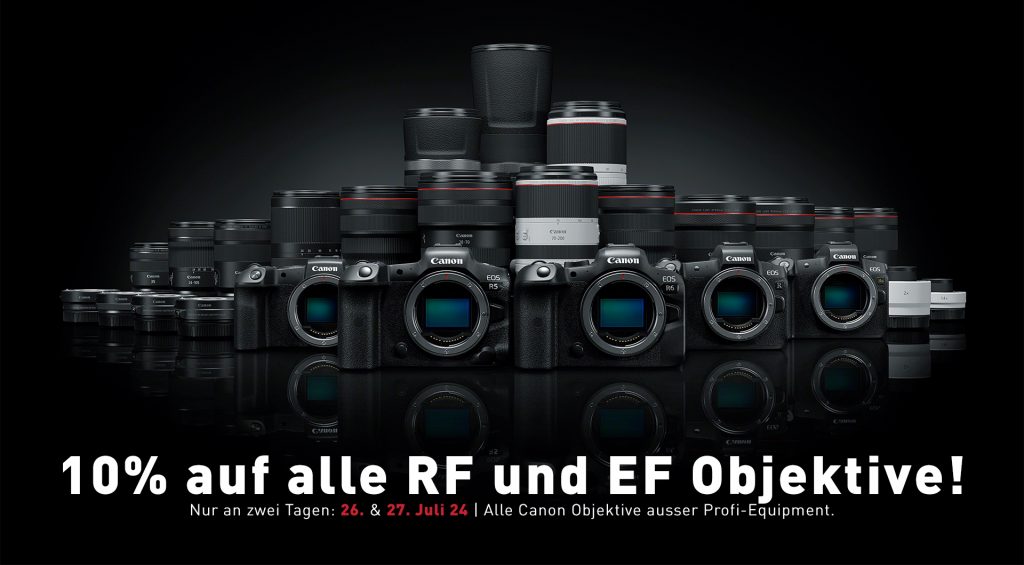 Nur an zwei Tagen: 26. & 27. Juli 24 – 10% auf alle Canon RF & EF Objektive!